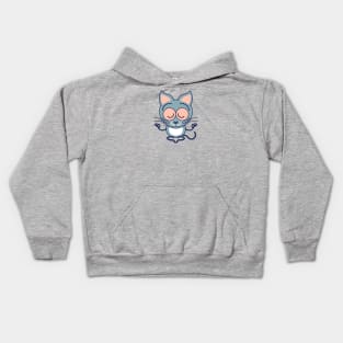 Cute gray cat meditation, keep calm Kids Hoodie